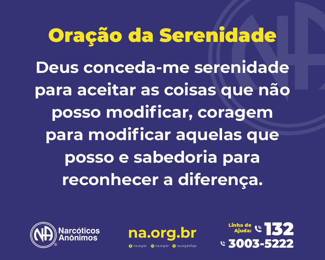 Oração da Serenidade - Narcóticos Anônimos